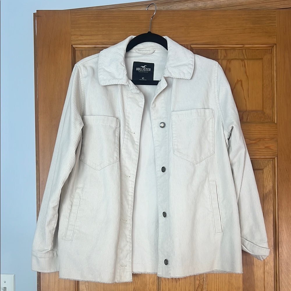 Hollister Cream Utility Jacket Lightweight Casual